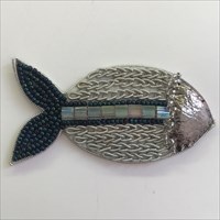 Embroidering the world - goldwork fish
