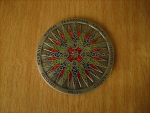 2009 Compass Rose Antique Silver Geocoin (1)