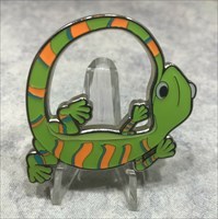 Silly Animal Geocoin - Gecko green front
