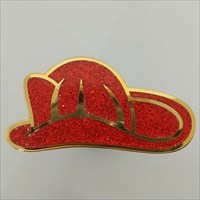 Chief&#39;s Geocoin  pol gold red glitter front