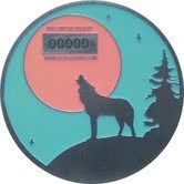 Wolf Pack Geocoin Harvest Moon Edition front