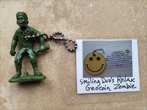 Smiling Duo&#39;s Relax Geocoin Zombie