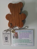 TED the wooden bear travel bug.