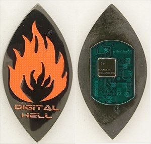 Digital Hell Geocoin - Orange Flame LE 200 - 2011
