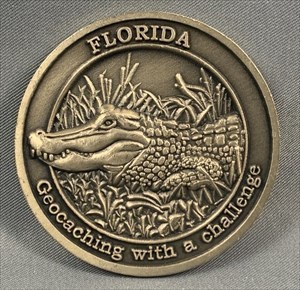 Florida Geocachers Geocoin front