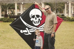 Ace &amp; Dad w our Jolly Roger