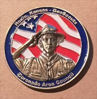 Hoxie Scout Geocoin front