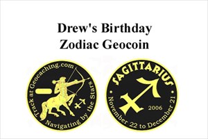 Drew&#39;s Birthday Zodiac Geocoin 