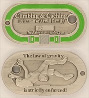 Climbing and Caching Geocoin - Antique Silver - Gr