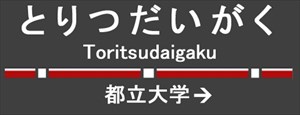Toritsudaigaku Eki (train station) sign