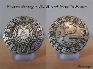 Pirate Booty - Skull and Map Dubloon