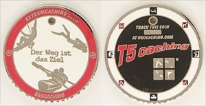 Extremcaching 2010 Geocoin - Poliertes Silber RED