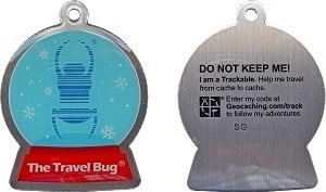 Holiday Travel Bug Snow Globe Tag