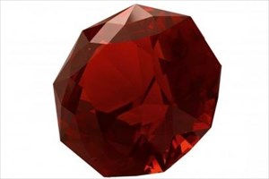 Blood-red colored gemstone