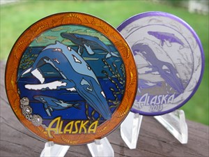 The Last Frontier - Humpback Whale Geocoin front