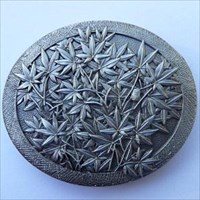 Netsuke - Maple Leaf Geocoin - Antique silver