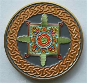 Dharmachakra Geocoin antik bronze 1v25 front