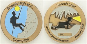 Search High and Low Geocoin Antique Gold