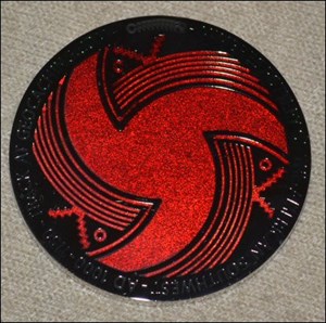 Mimbres Geocoin red nickel front