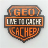 Live To Cache Geocoin front