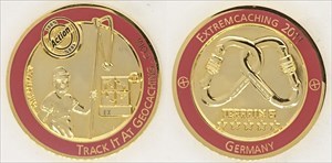 Extremcaching 2011 Geocoin - Poliertes Gold LE100