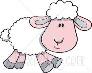13554-Cute-Pink-Lamb-With-A-White-Wooly-Coat-Clipa