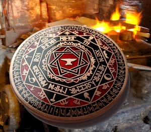 Dwarven Soul Geocoin ~ Shadow and Flame Back
