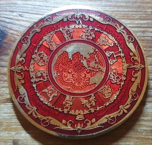 Circle of Four Geocoin - Red Edition front