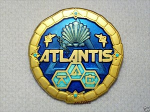 Atlantis Lost Continent Geocoin blau gold front