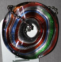 Bead-Multicolored Wavy Glass Donut TB
