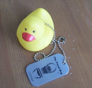 Sew Buttons on a Rubber Duck