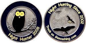 Night Hunter 2008 Geocoin