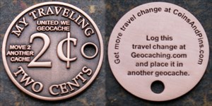 My Traveling 2 Cents Geocoin