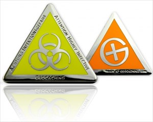 Highly Infective Geocoin silver-yellow-orange