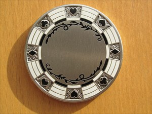 Poker Chip Geocoin - Silver (Vorderseite)