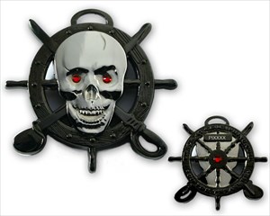 Pirate Wheel Geocoin blacknickel poliertessilber