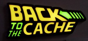 Back To The Cache Geocoin glow in the dark front