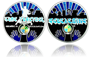 Come Together 2011 Geocoin Satin Silber