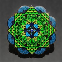 Mhendi Mandala 2015 Geocoin Peacock Edition