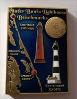 Outer Banks Lighthouse Benchmark Geocoin front