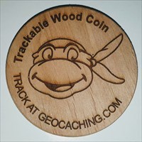 Miki the Turtle - Trackable Wood Coin