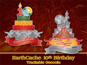 luzzi1971&#39;s EarthCache 10th Birthday Geocoin