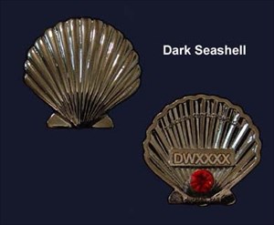 Mini seashell - with red stone