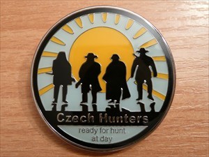 Czech Hunters Geocoin - Shiny Silver