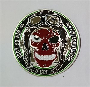 Lost Aviator Geocoin - Red Baron Edition front