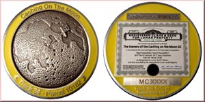 Caching On The Moon Antique Silver Yellow