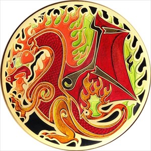 Celtic Dragon - Fire Geocoin (1)