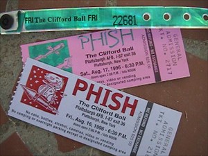 Wristband with ticket stubs