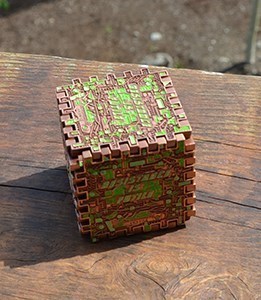 Borg Cube Geocoin copper