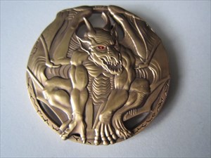 Mystic Gargoyle Geocoin antik bronze